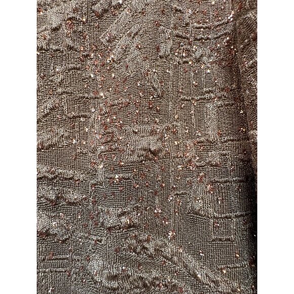 Alex Evenings Womens Sleeveless Going Out Top S Beaded Textured Brown Blush Stre - Picture 5 of 9